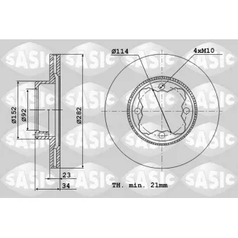 Jeu de 2 disques de frein avant SASIC 9004536J