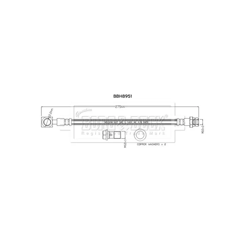 Flexible de frein BORG & BECK BBH8951