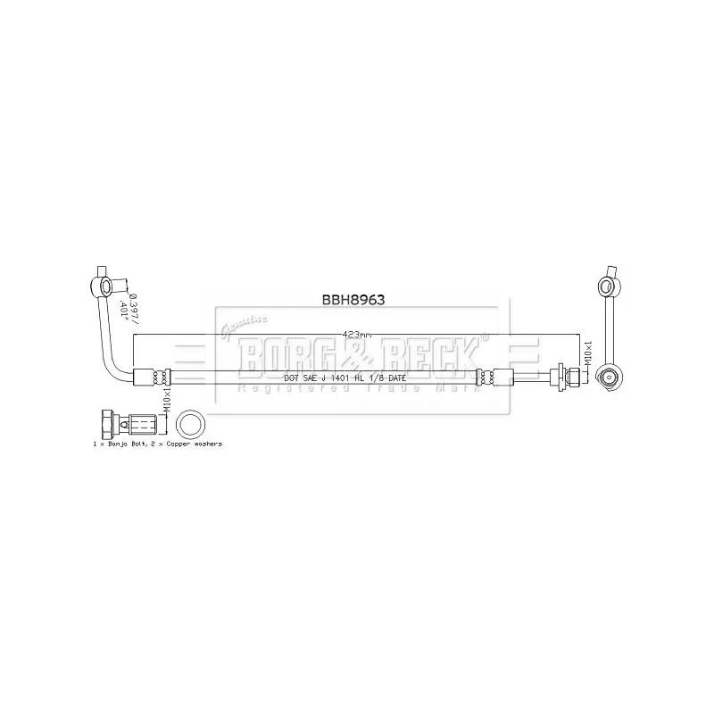 Flexible de frein BORG & BECK BBH8963