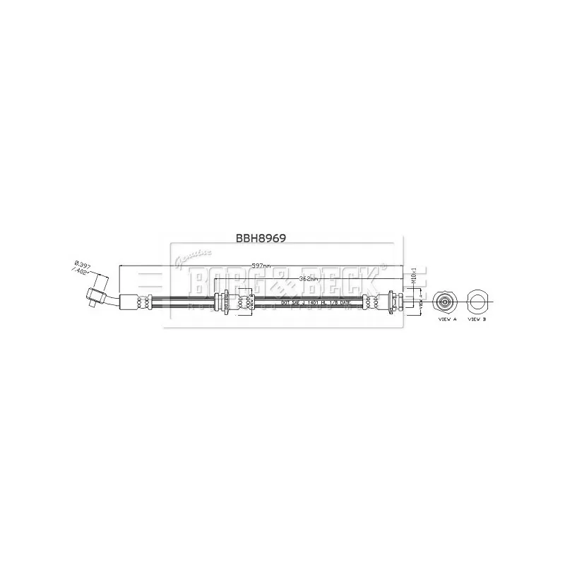 Flexible de frein BORG & BECK BBH8969