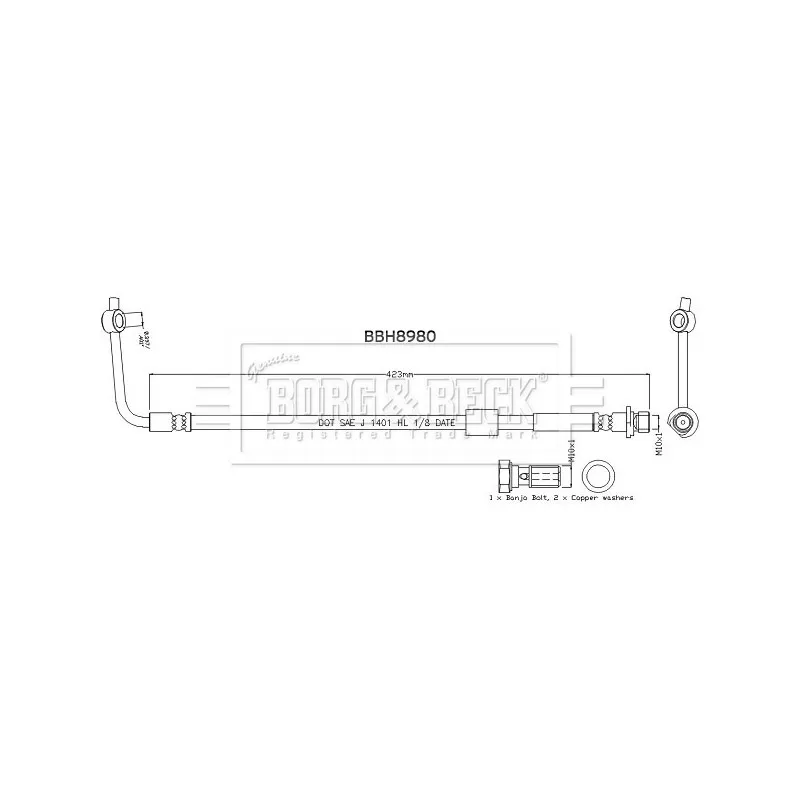 Flexible de frein BORG & BECK BBH8980