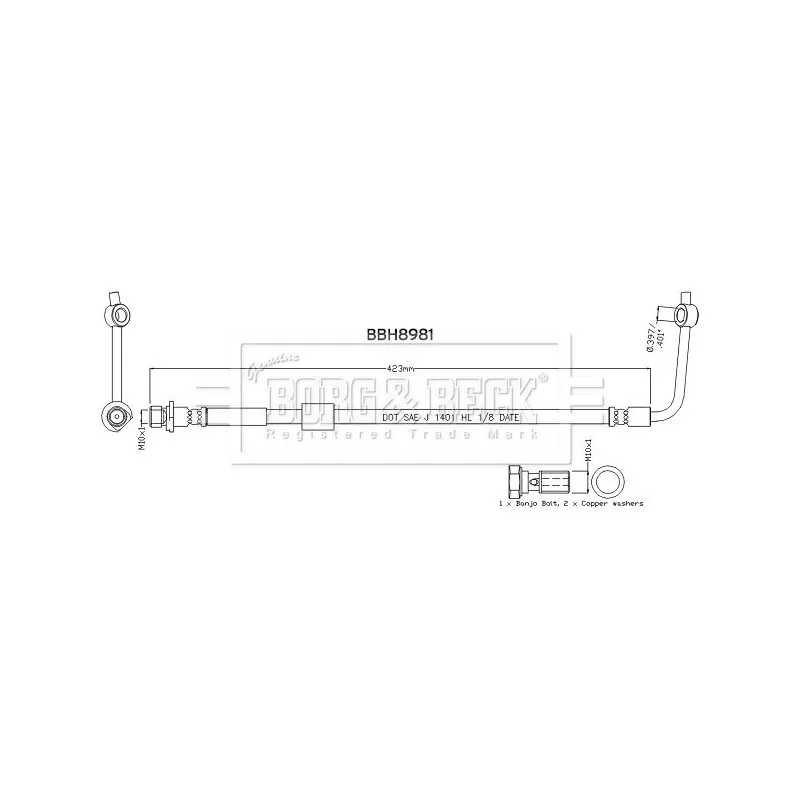 Flexible de frein BORG & BECK BBH8981