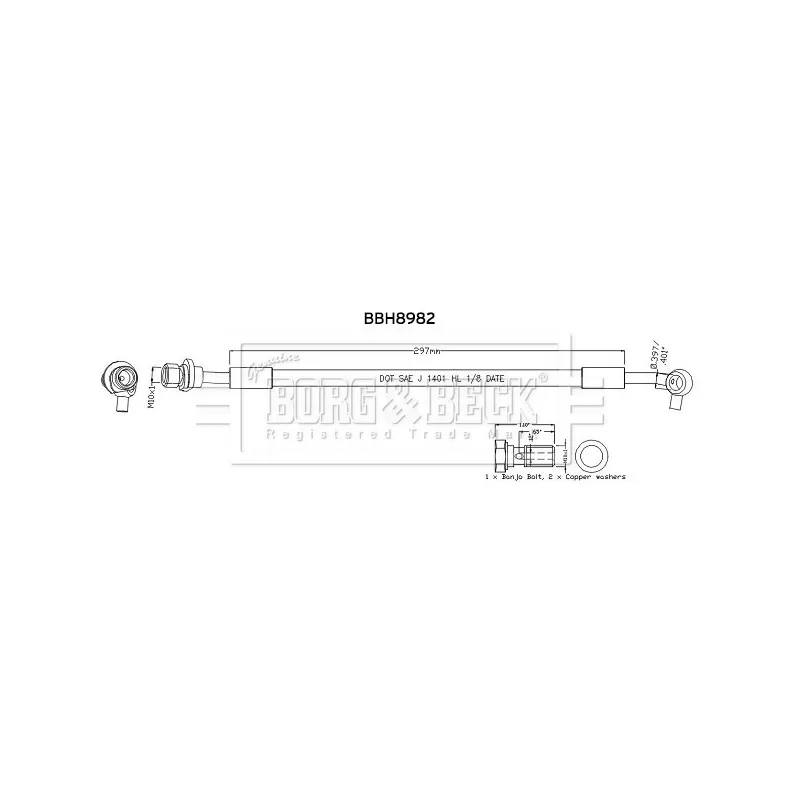 Flexible de frein BORG & BECK BBH8982