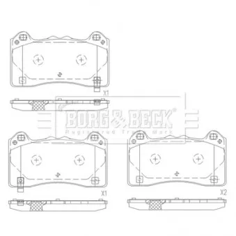 Jeu de 4 plaquettes de frein avant BORG & BECK BBP2688