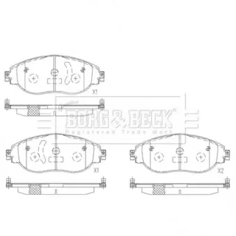 Jeu de 4 plaquettes de frein avant BORG & BECK BBP2689