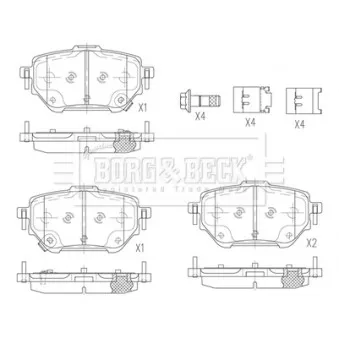 Jeu de 4 plaquettes de frein arrière BORG & BECK BBP2875