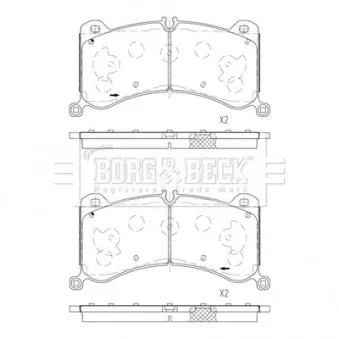 Jeu de 4 plaquettes de frein avant BORG & BECK BBP2877
