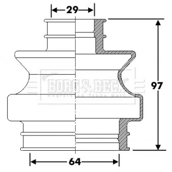 Joint-soufflet, arbre de commande BORG & BECK BCB6288
