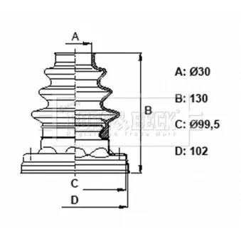 Joint-soufflet, arbre de commande BORG & BECK BCB6340