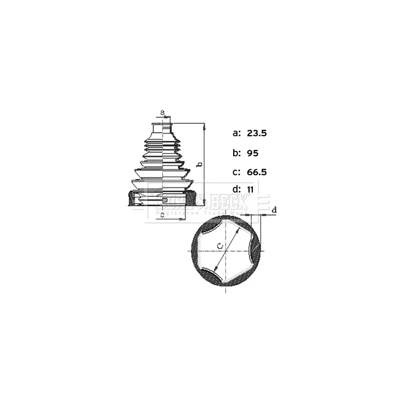 Joint-soufflet, arbre de commande BORG & BECK BCB6444