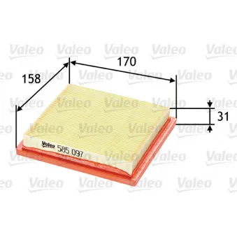 Filtre à air VALEO 585097
