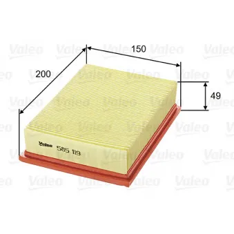 Filtre à air VALEO 585119