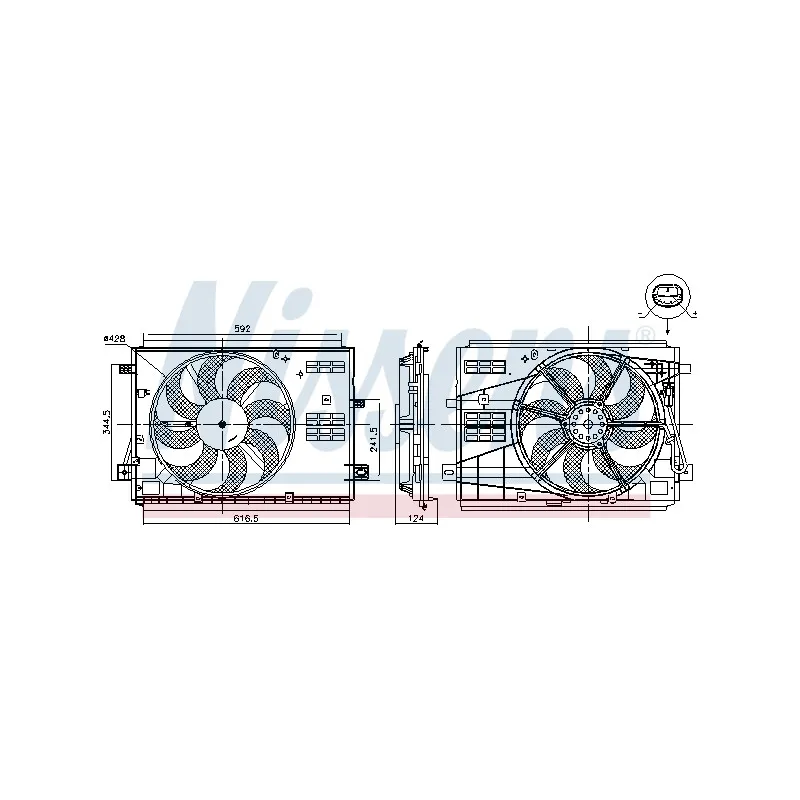 Ventilateur, refroidissement du moteur NISSENS 85973