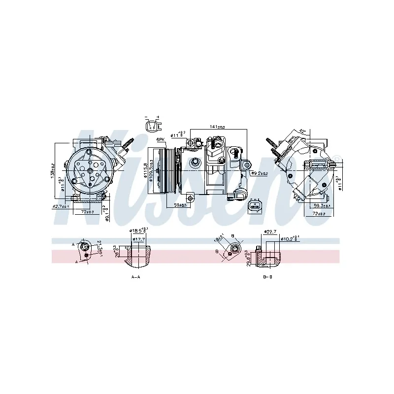 Compresseur, climatisation NISSENS 890772