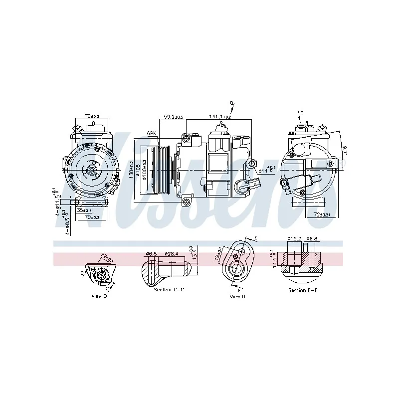 Compresseur, climatisation NISSENS 890773