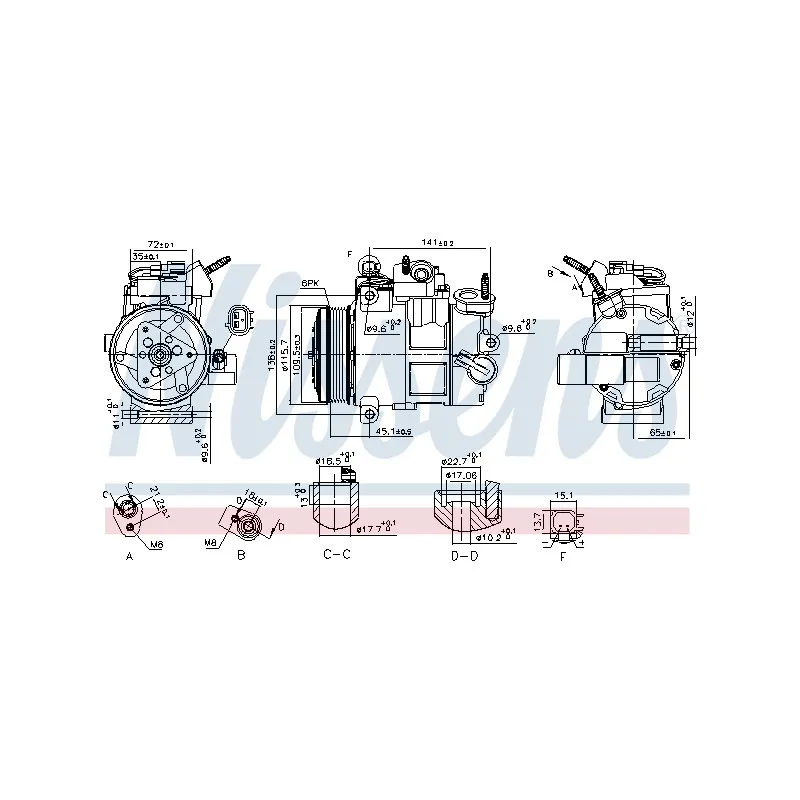 Compresseur, climatisation NISSENS 890800