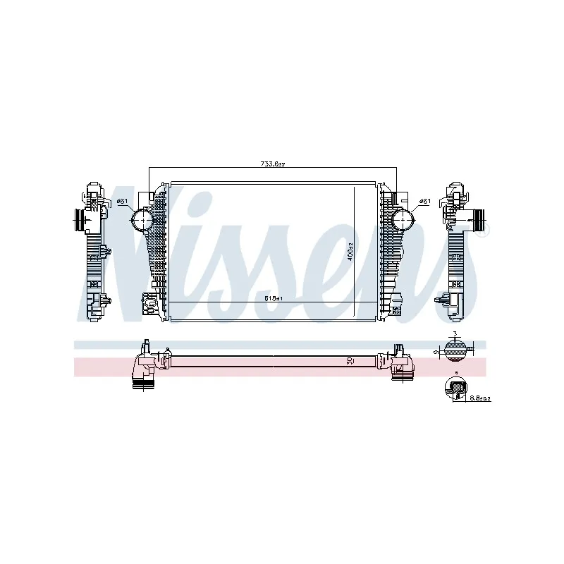 Intercooler, échangeur NISSENS 96258