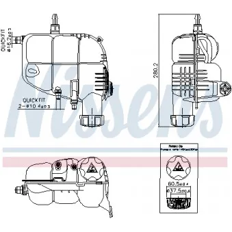 Vase d'expansion, liquide de refroidissement NISSENS 996185