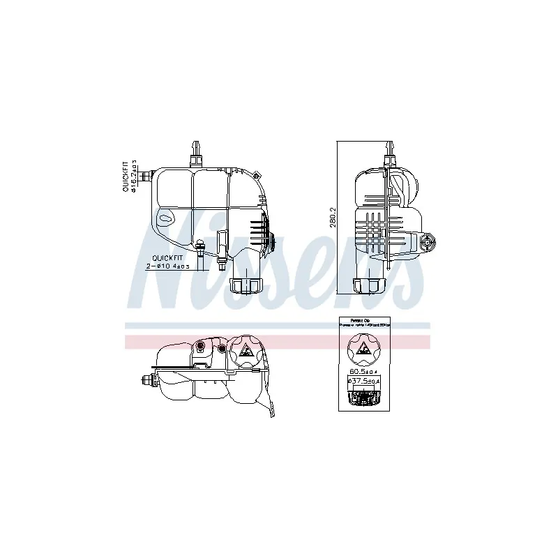 Vase d'expansion, liquide de refroidissement NISSENS 996185