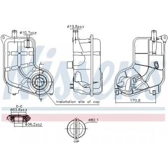 Vase d'expansion, liquide de refroidissement NISSENS 996287