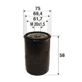 Filtre à huile VALEO 586050