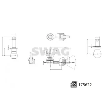 Entretoise/tige, stabilisateur SWAG 33 10 2983