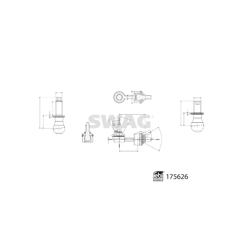 Entretoise/tige, stabilisateur SWAG 33 10 2987