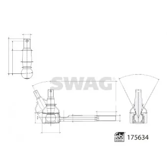 Rotule de barre de connexion SWAG 33 10 2992