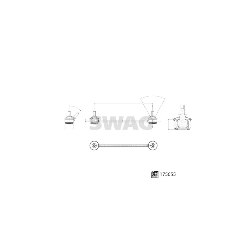 Entretoise/tige, stabilisateur avant gauche SWAG 33 10 3003