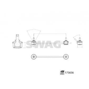 Entretoise/tige, stabilisateur avant droit SWAG 33 10 3004