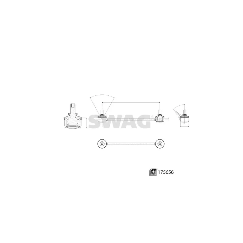 Entretoise/tige, stabilisateur avant droit SWAG 33 10 3004