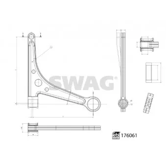 Bras de liaison, suspension de roue arrière droit SWAG 33 10 3277