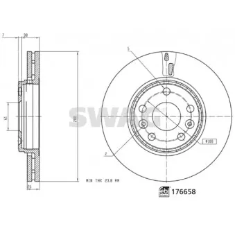 Jeu de 2 disques de frein avant SWAG