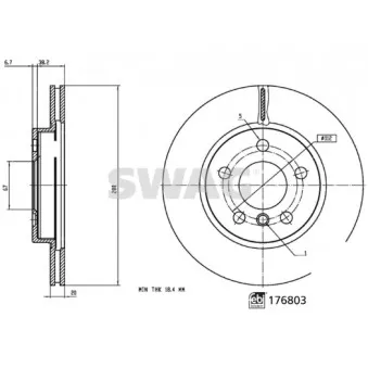 Jeu de 2 disques de frein avant SWAG