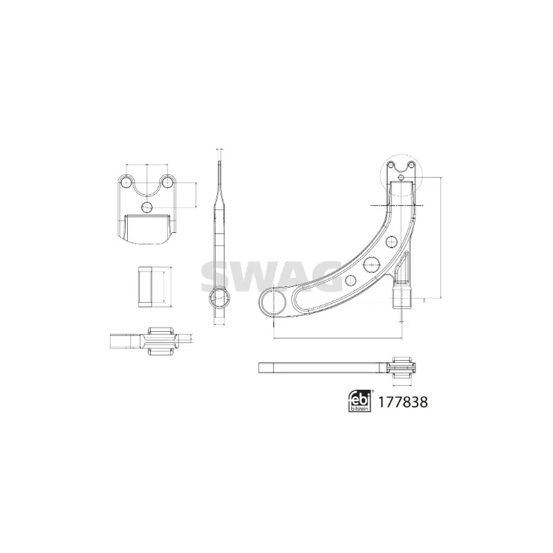Triangle ou bras de suspension (train avant) SWAG 33 10 4324