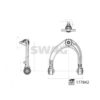 Triangle ou bras de suspension (train avant) SWAG 33 10 4328