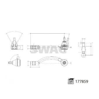 Rotule de barre de connexion avant gauche SWAG 33 10 4337