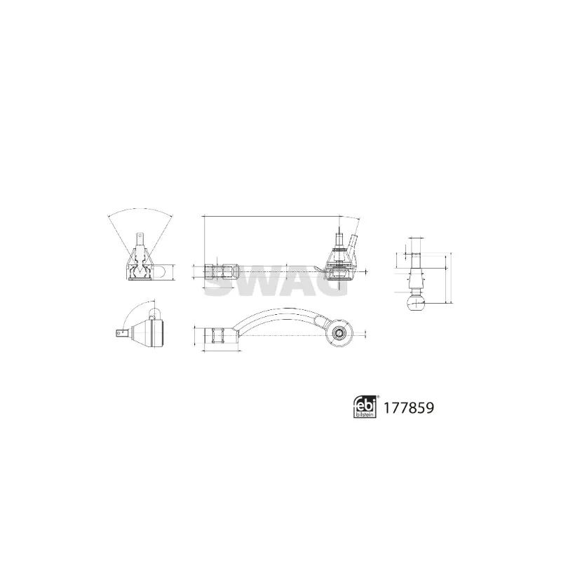 Rotule de barre de connexion avant gauche SWAG 33 10 4337
