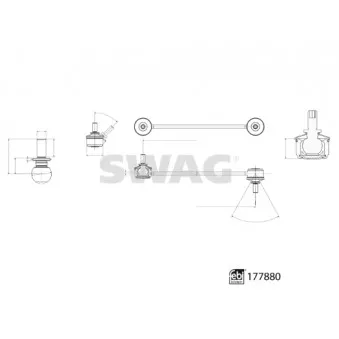 Entretoise/tige, stabilisateur avant gauche SWAG 33 10 4347
