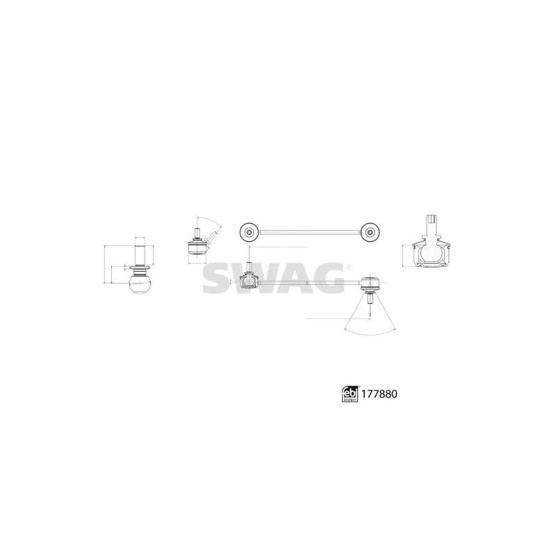 Entretoise/tige, stabilisateur avant gauche SWAG 33 10 4347