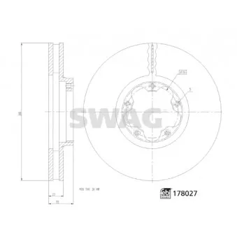 Jeu de 2 disques de frein avant SWAG