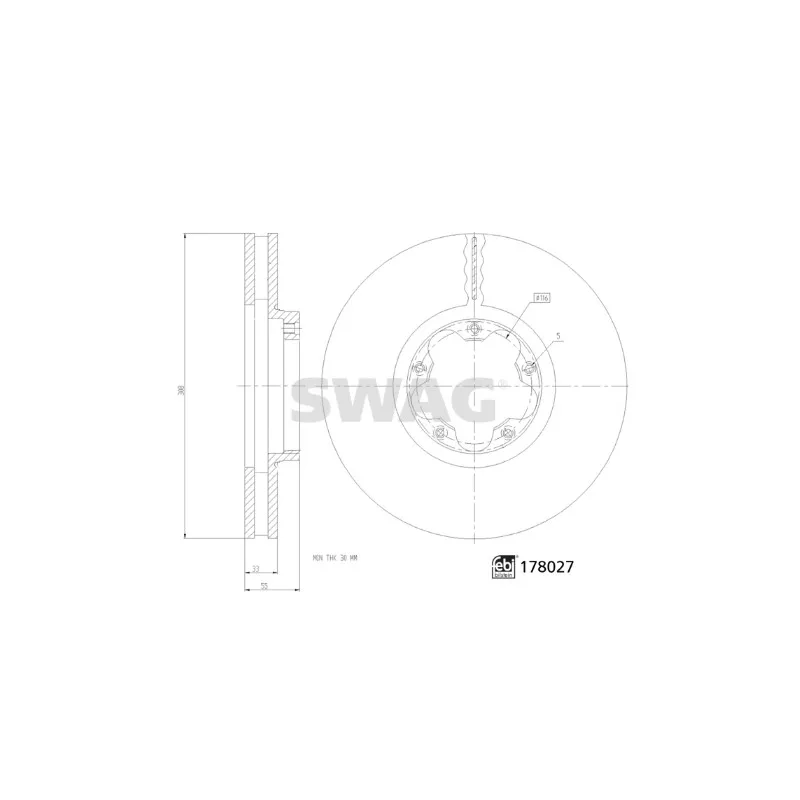 Jeu de 2 disques de frein avant SWAG 33 10 4424