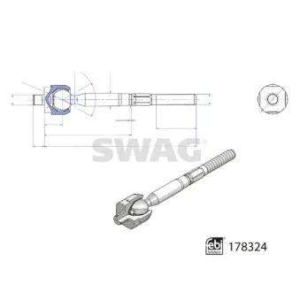 Rotule de direction intérieure, barre de connexion SWAG 33 10 4469