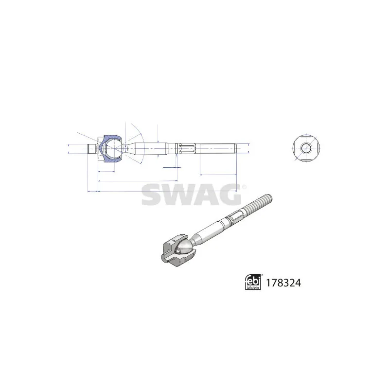 Rotule de direction intérieure, barre de connexion SWAG 33 10 4469