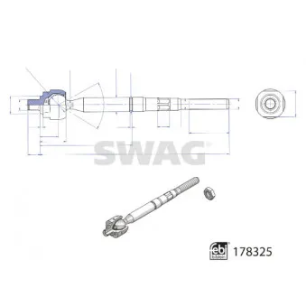 Rotule de direction intérieure, barre de connexion SWAG
