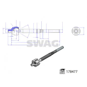Rotule de direction intérieure, barre de connexion SWAG 33 10 4545