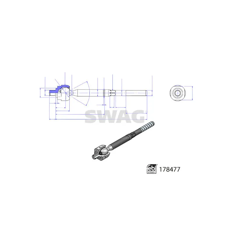 Rotule de direction intérieure, barre de connexion SWAG 33 10 4545