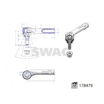 Rotule de barre de connexion avant gauche SWAG 33 10 4547