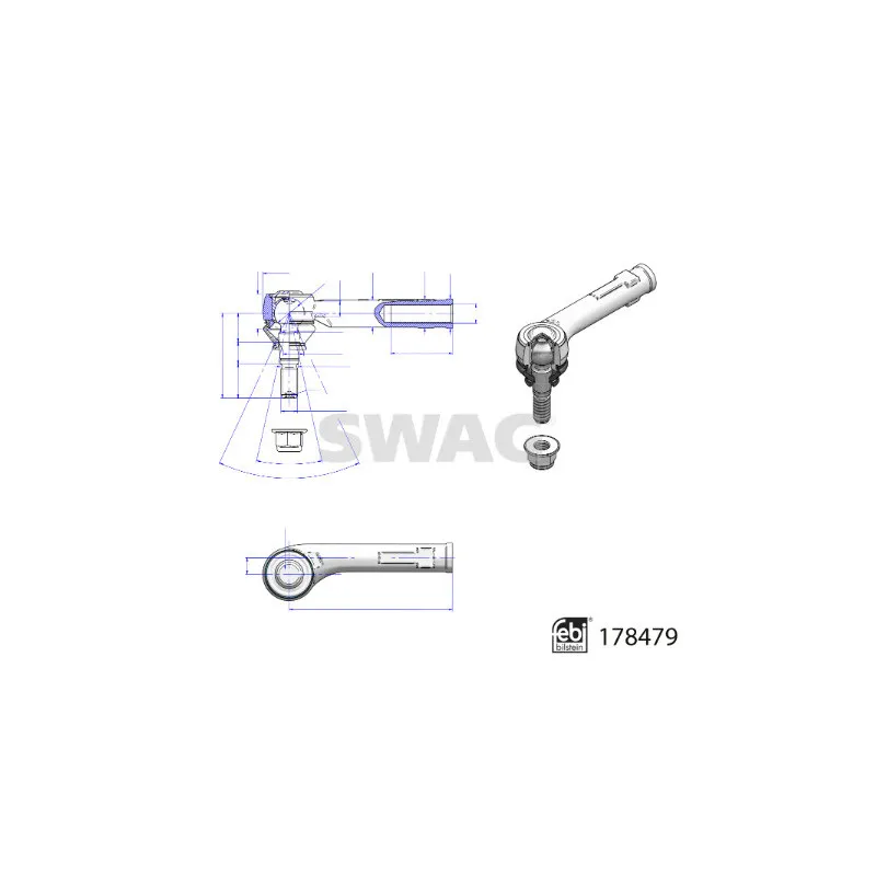 Rotule de barre de connexion avant gauche SWAG 33 10 4547