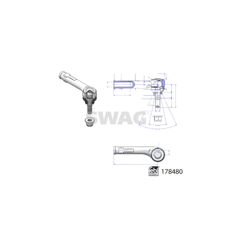 Rotule de barre de connexion avant droit SWAG 33 10 4548